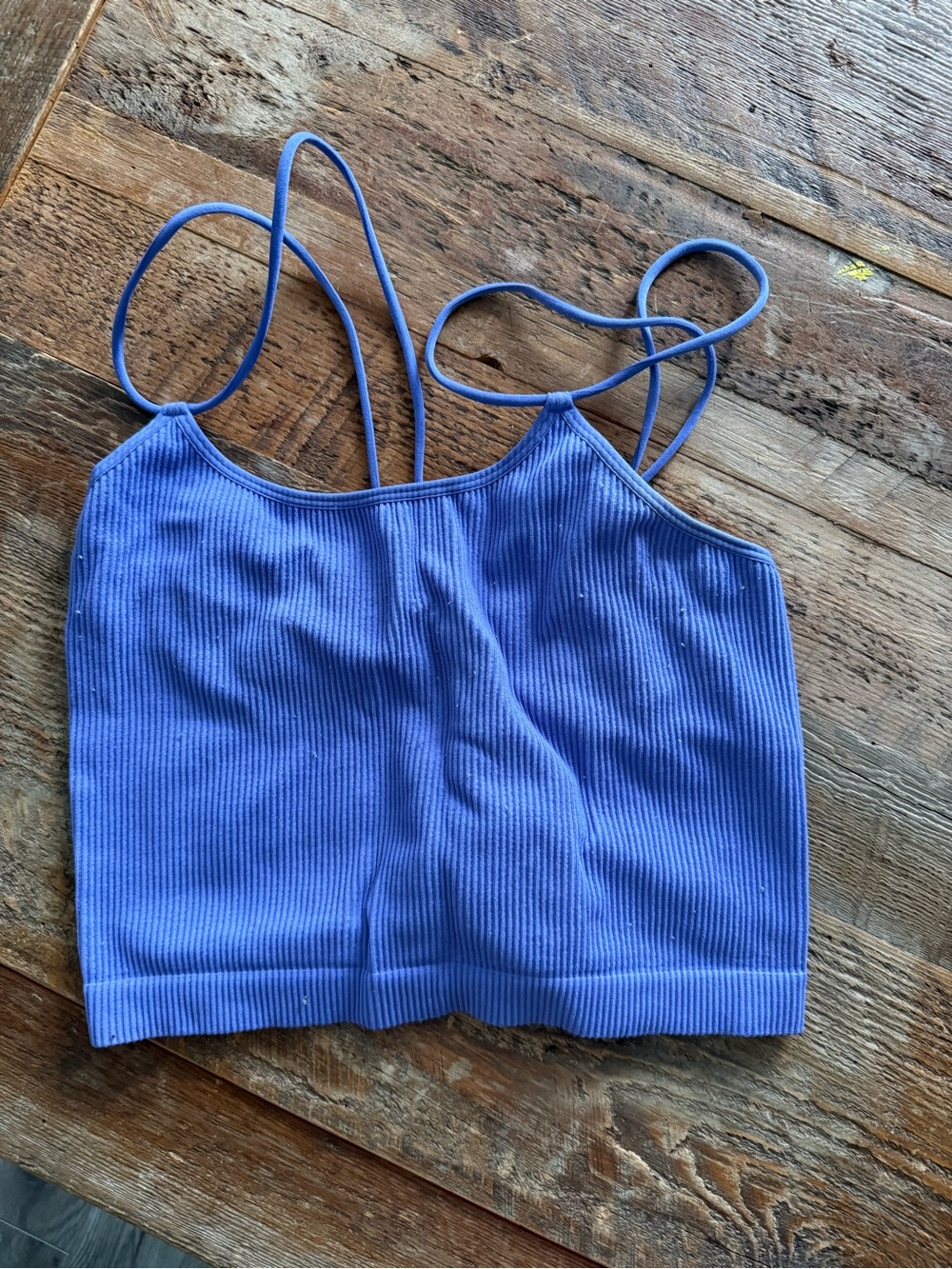 Colsie Periwinkle Ribbed Spaghetti-Strap Crop Camisole